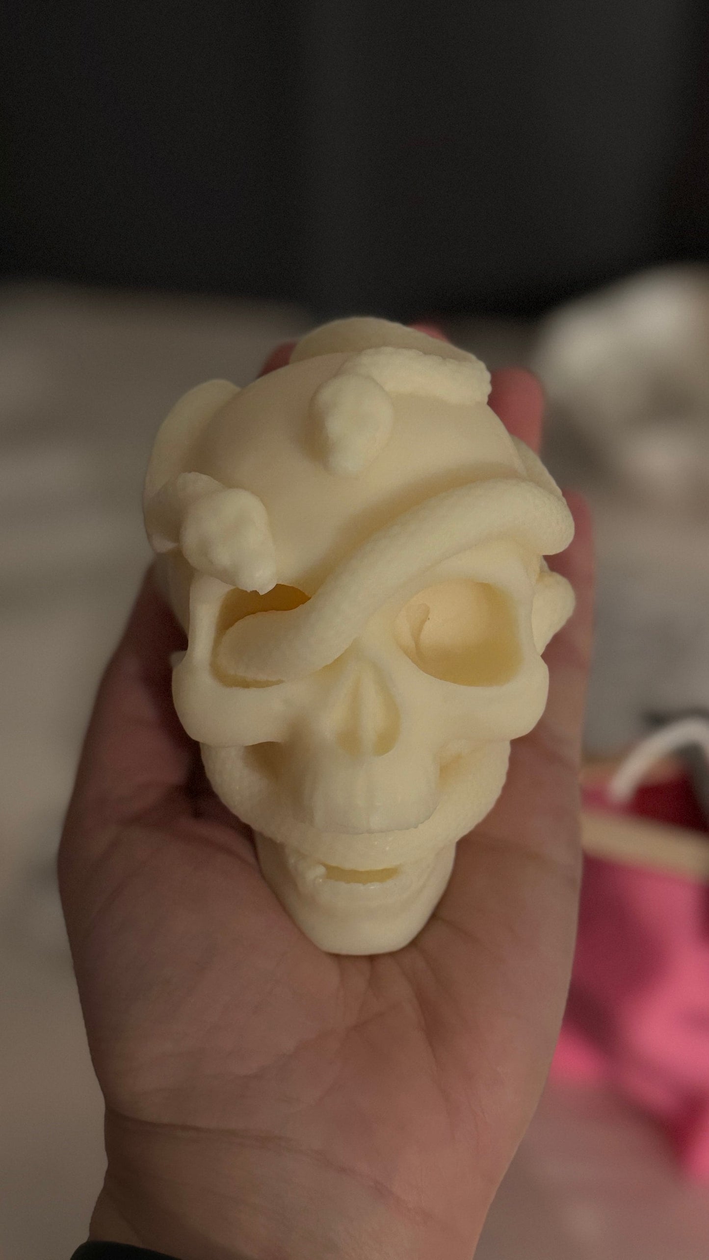 Skull Snake Candle